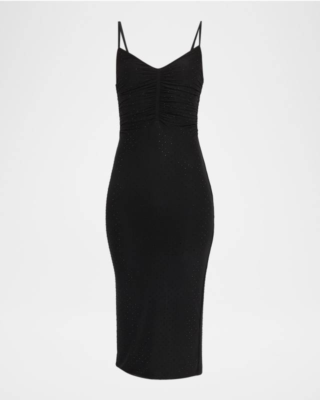 Narissa Embellished Shirred Midi Dress